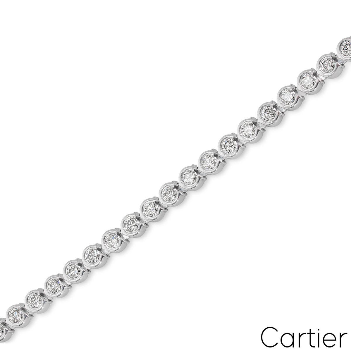 Cartier White Gold Diamond C de Cartier Bracelet Size 17 N6703417